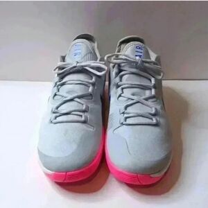 Nike Gray and Pink Sneakers with Mesh Upper